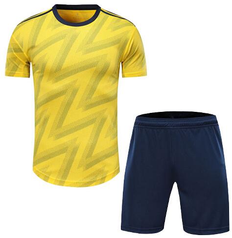 Arsenal Style Customize Team Yellow Soccer Jerseys Kit(Shirt+Short)